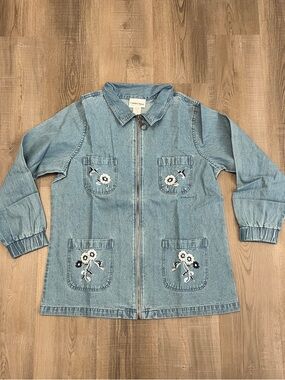NWT Floral Embroidered Jean Jacket